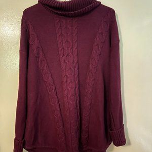 LLBean Turtleneck Cable Knit Cotton Sweater